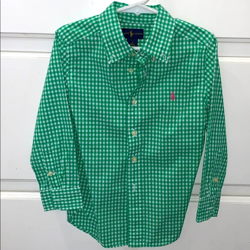 Ralph Lauren boys size 4 green gingham
